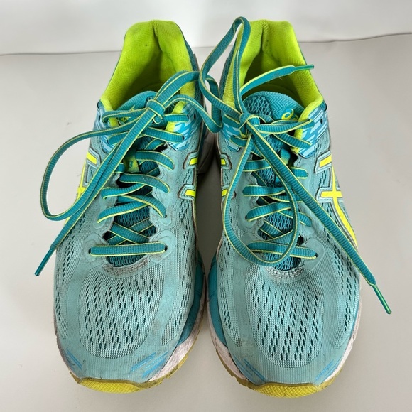 ASICS Gel Pursue 3 Running Active Shoe Size 7 Aqua Splash Safety Yellow Aquarium - Picture 5 of 7